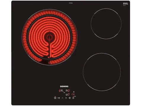 Siemens Vitrocerámica ET61RBKB8E 60 cm 3 zonas negro/terminación cristal, easyTouch, serigrafía