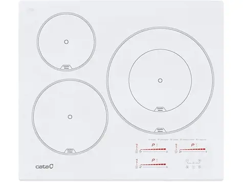 Cata Placa Inducción INSB6030 WH, 3 Zonas, Booster