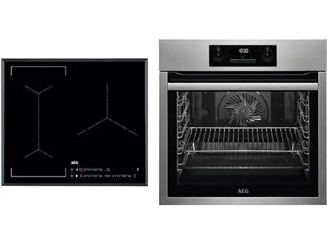 AEG Placa Inducción + Horno Pirolítico, Biselada, Flexible, Negro, 60 cm