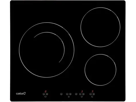 Cata IB 6203 BK | Placa inducción 3 zonas | 59cm ancho | 9 niveles potencia | Negro