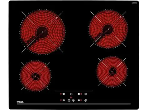 Vitrocerámica Teka TZ 6415 - 4 Fuegos, Tecnología Touch Control, Cronómetro [Negro]