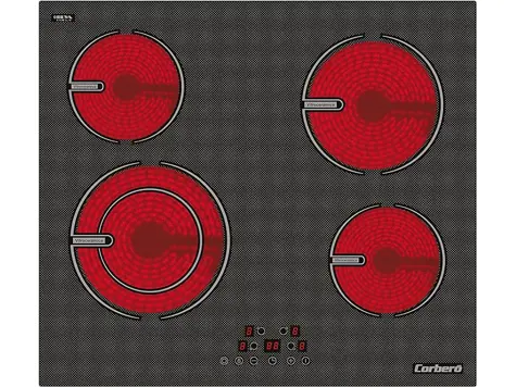 Placa Vitrocerámica Corberó 60 cm 6400 W - Touch Control, Booster, Temporizador, Seguridad.