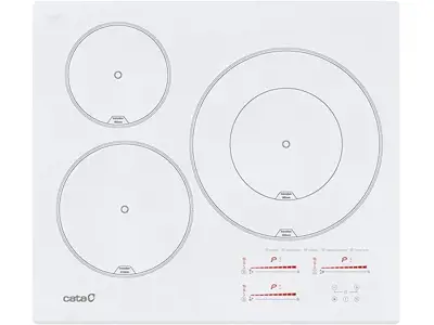 Cata Placa Inducción INSB6030 WH, 3 Zonas, Booster