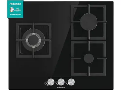 Placa Gas Hisense GG633B - 3 Zonas, 60cm, Autoencendido, Seguridad GasStop