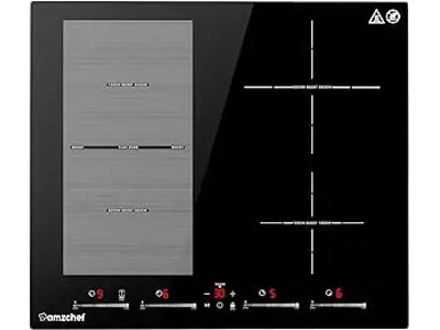 Placa inducción AMZCHEF 60cm - 4 zonas, 9 niveles y más