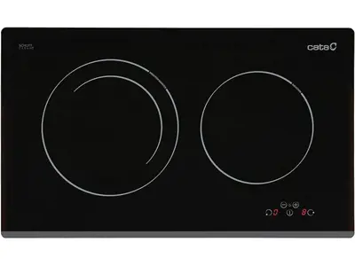 Cata IB 2 PLUS BK - Placa Inducción 2 Zonas, 9 Niveles Potencia & Booster, Ancho 59 cm, Negro