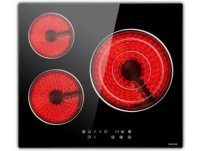 Placa vitrocerámica Noxton 3 fuegos 60cm: Potente y segura.